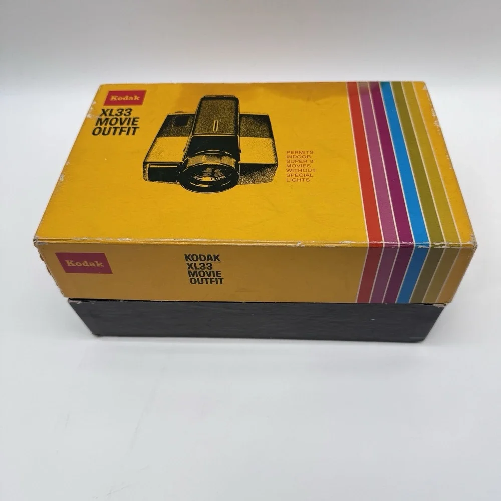Vintage Kodak XL33 Super 8 Movie Outfit Camera In Original Box w/ Strap